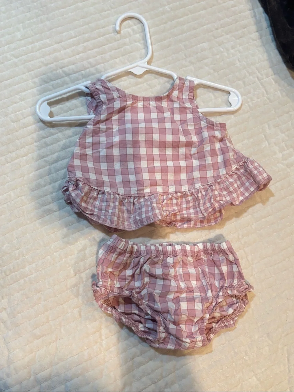 Carter’s Pink Gingham Ruffle Baby Two-Piece Set